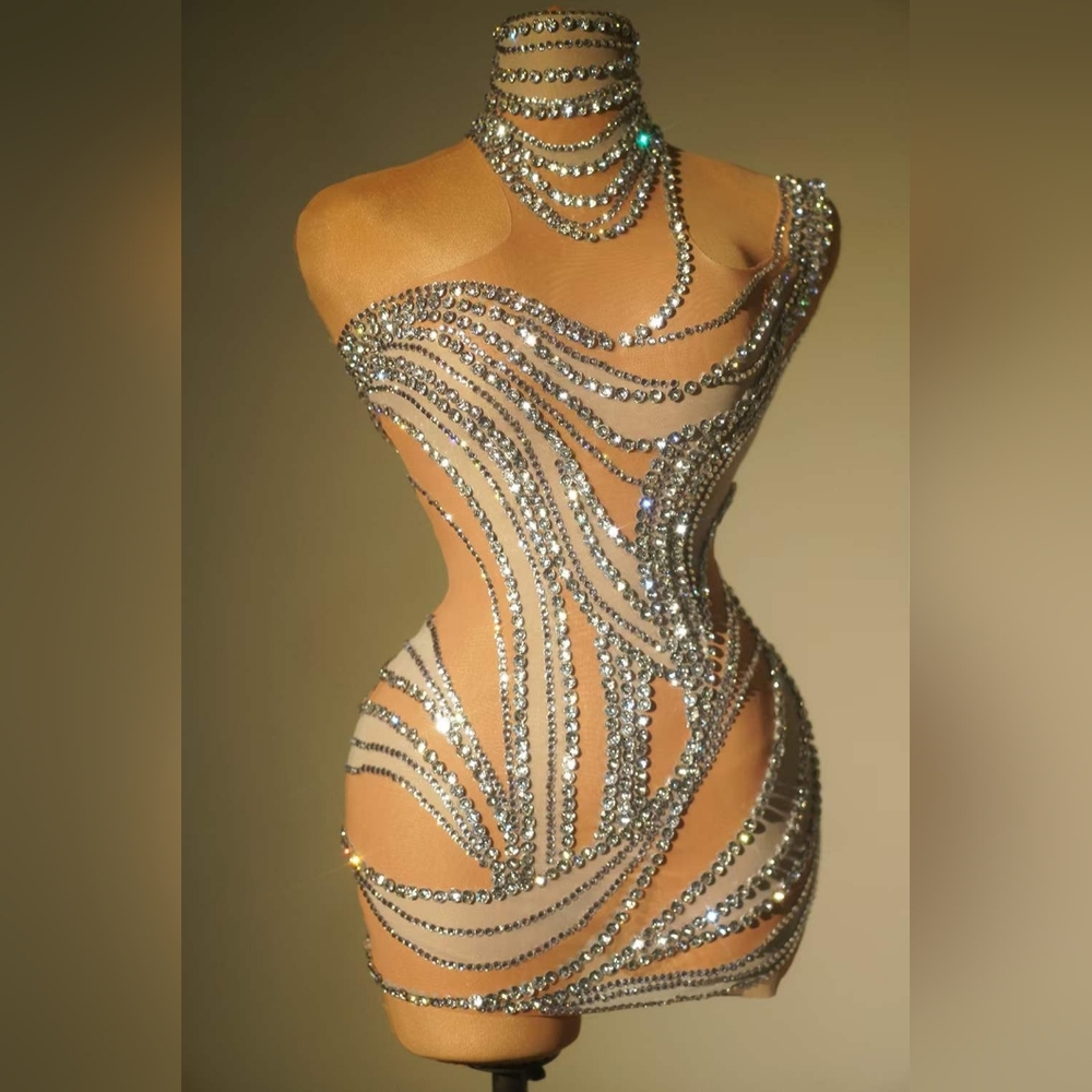 Mini rhinestone embellished dress Ready to ship by Tuesday